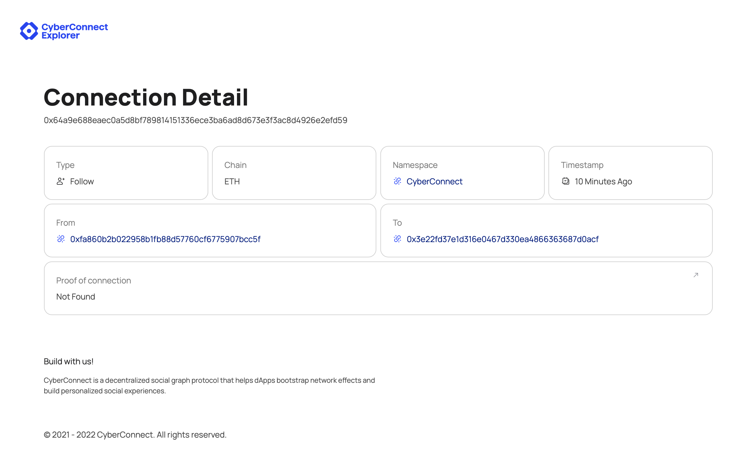 CyberConnect Explorer Connection Detail